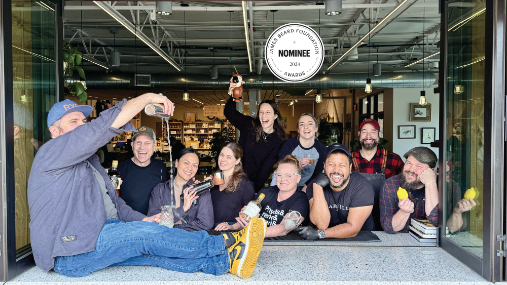 Image of Barr Hill Team with James Beard Nominee Badge