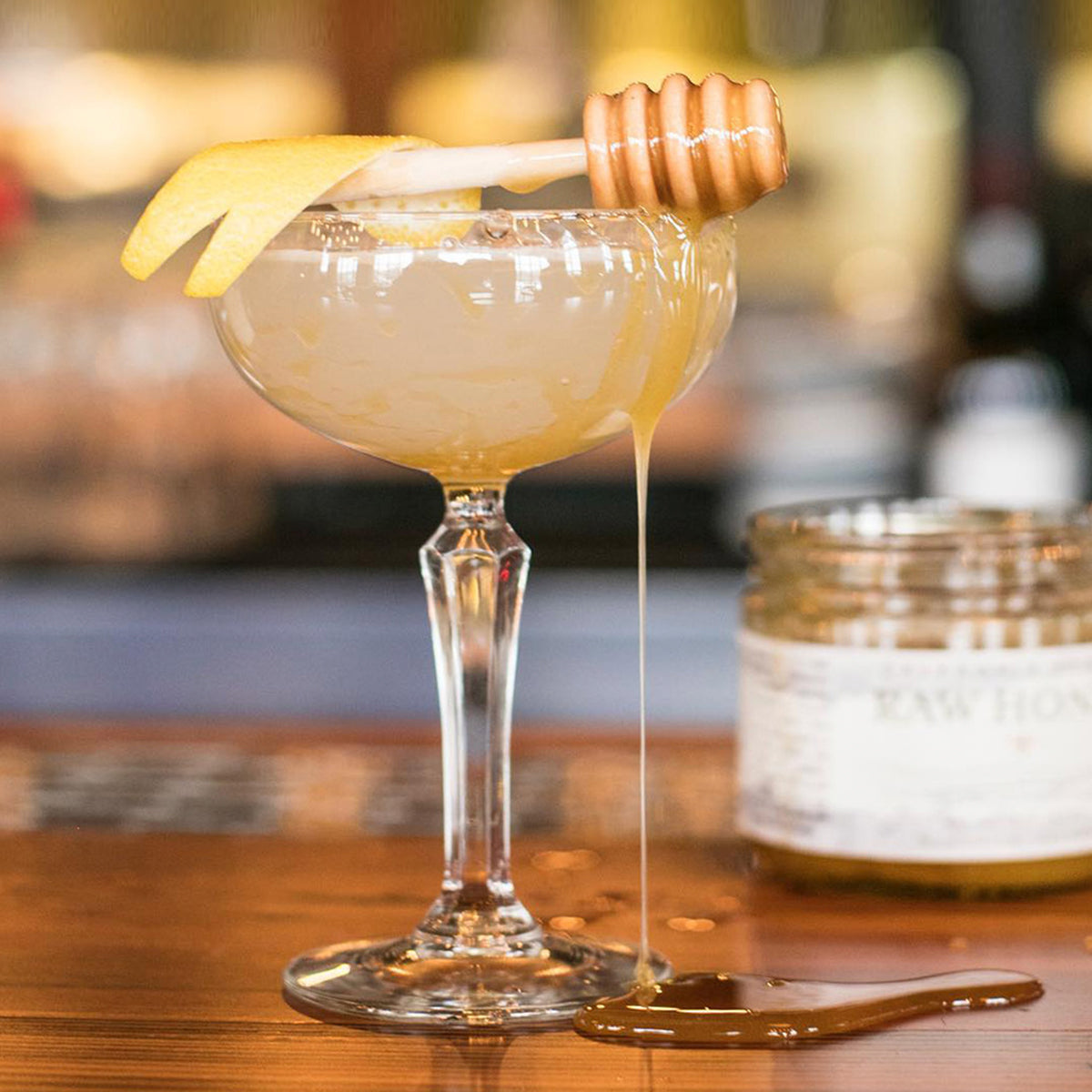 Barr Hill Bee's Knees Cocktail featuring Barr Hill Gin and Raw Honey