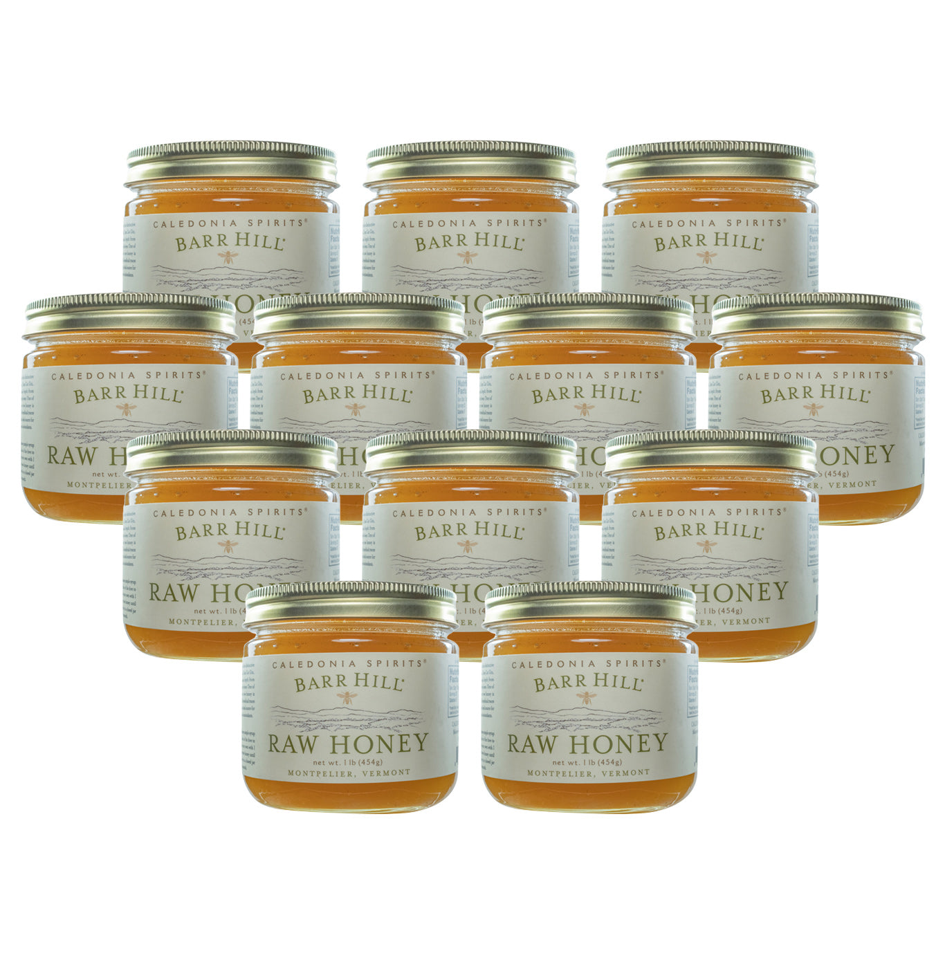 Raw Honey - 1 Pound Jar - 12 Pack