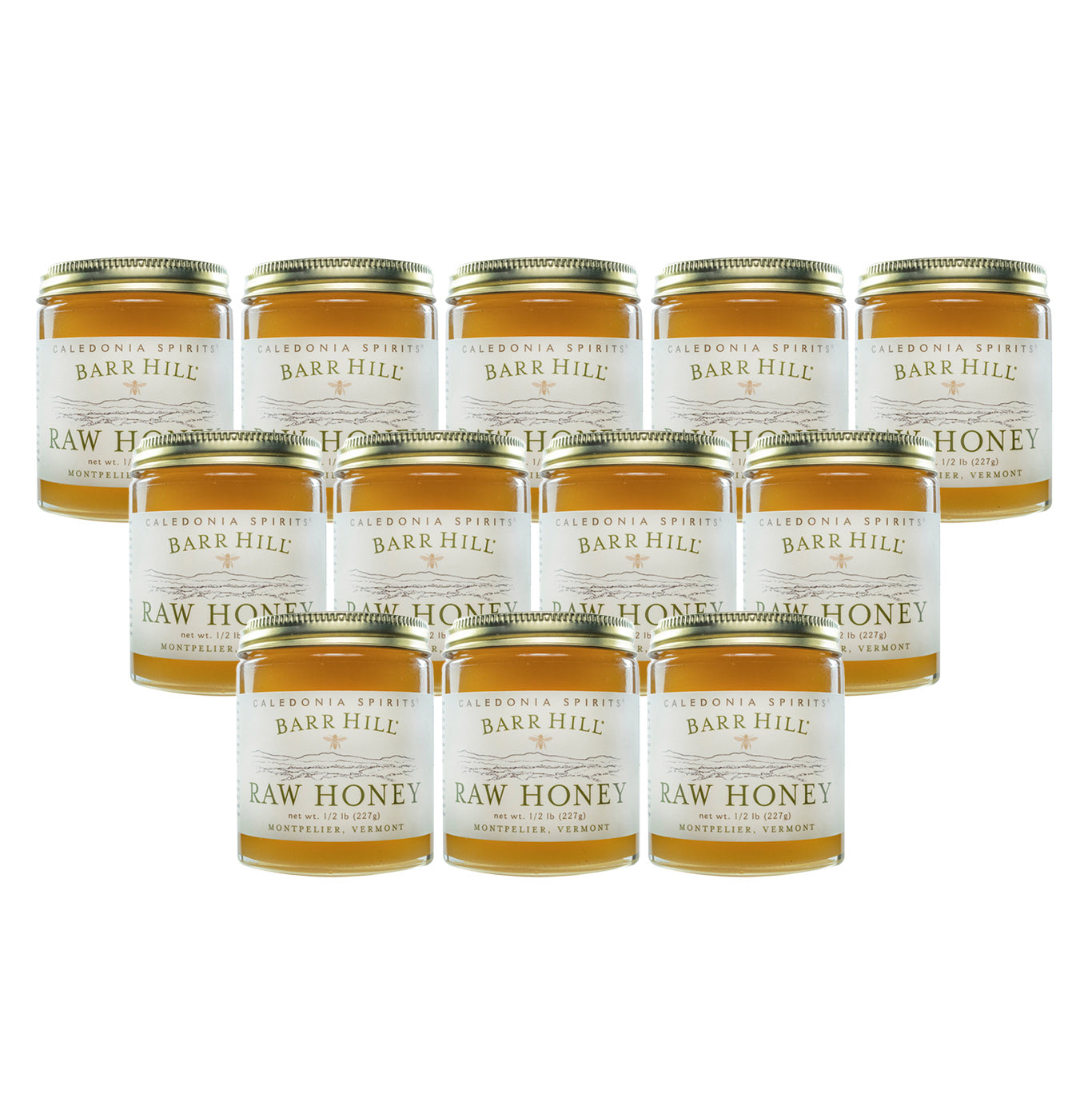 Raw Honey - 1/2 Pound Jar - 12 Pack